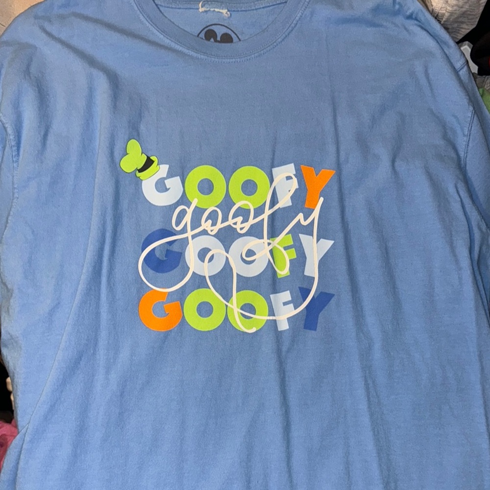 Blue Goofy Graphic T-Shirt Mouse Marketplace Disney Unisex XXL